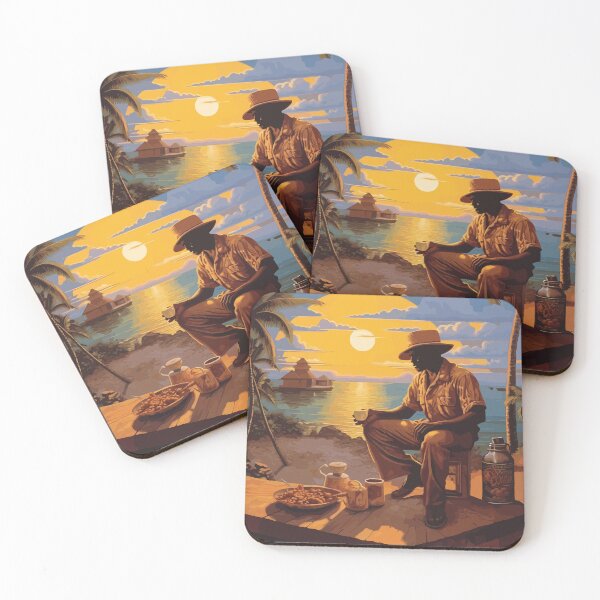 Item preview, Coffee at Sunset in Cartagena, Colombia - Illustration designed and sold by ChelaDesigns.