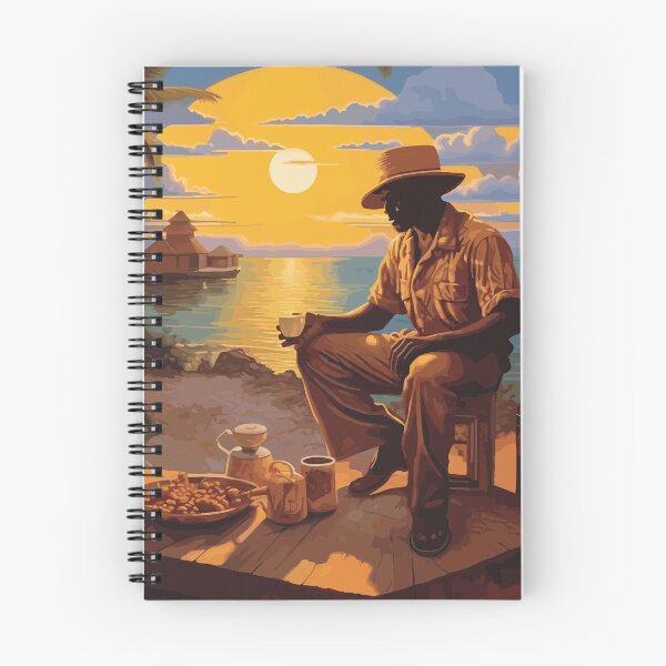 Item preview, Coffee at Sunset in Cartagena, Colombia - Illustration designed and sold by ChelaDesigns.