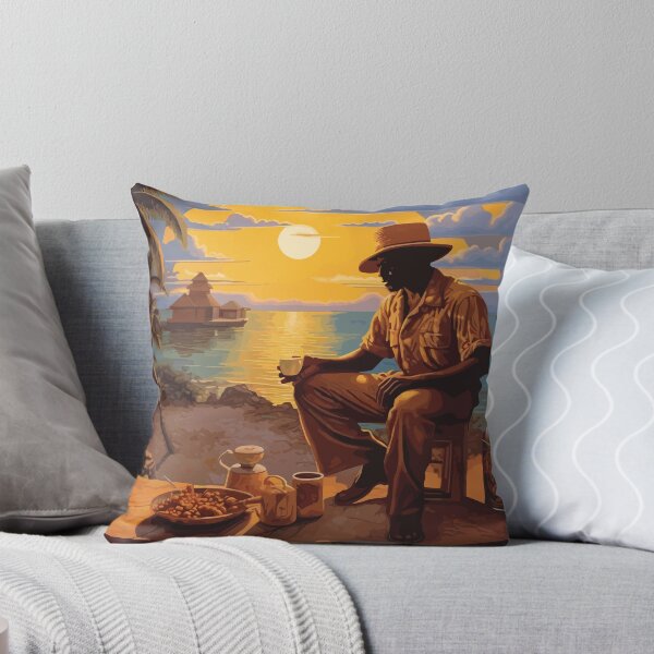 Item preview, Coffee at Sunset in Cartagena, Colombia - Illustration designed and sold by ChelaDesigns.