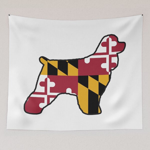 Item preview, Cocker Spaniel Silhouette with Maryland State Flag designed and sold by Jenn Inashvili.