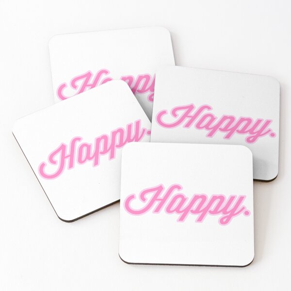 Item preview, Happy Graphic Tee, script, pink designed and sold by HandCraftedArt.