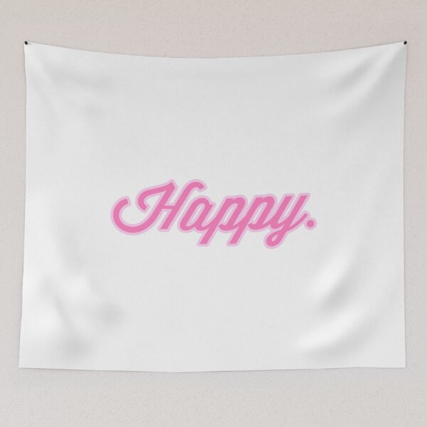Item preview, Happy Graphic Tee, script, pink designed and sold by HandCraftedArt.