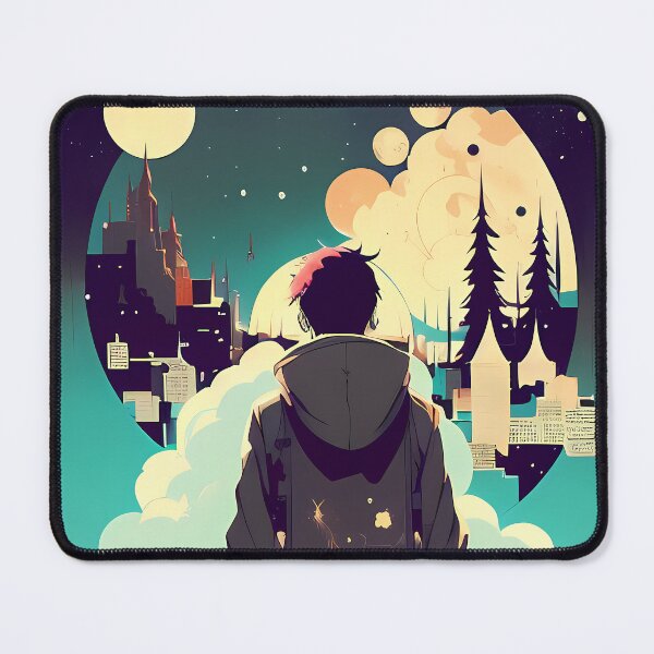 Item preview, Whispers of the Night - A Figure Captivated by a Cityscape designed and sold by GalihDA.