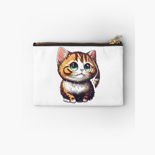 Item preview, Orange Anime Cat with Big Eyes designed and sold by SunobStickers.