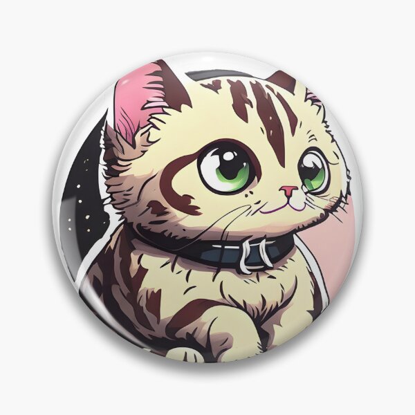 Item preview, Tan Anime Cat in front of the Moon.  designed and sold by SunobStickers.