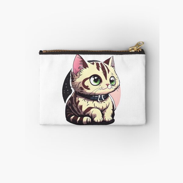 Item preview, Tan Anime Cat in front of the Moon.  designed and sold by SunobStickers.