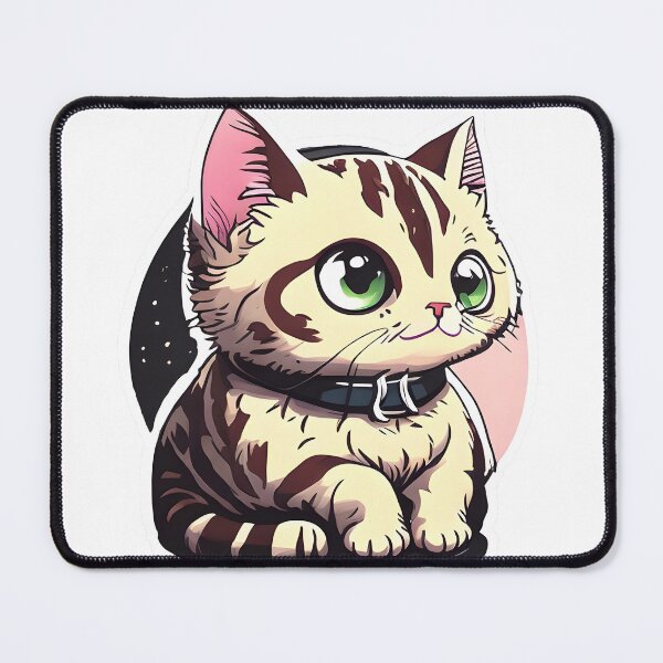 Item preview, Tan Anime Cat in front of the Moon.  designed and sold by SunobStickers.