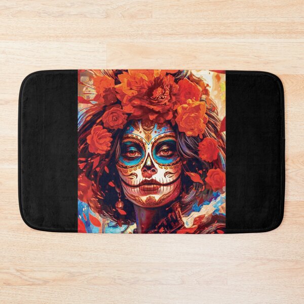 Item preview, Day of the Dead Sugar Skull with Red Roses designed and sold by Rickie Pauley.