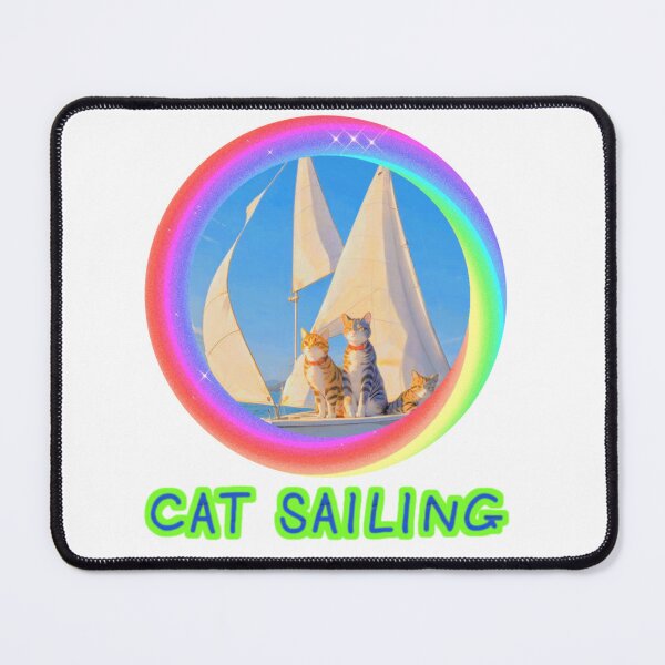 Item preview, Cat Sailing Optimist Dinghy,Cat Sailing,Cat on the Sea,Cat Sticker designed and sold by Lychee Design.