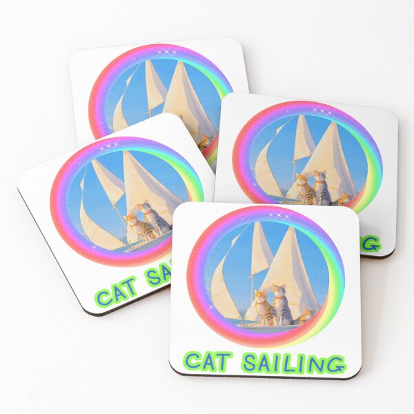 Item preview, Cat Sailing Optimist Dinghy,Cat Sailing,Cat on the Sea,Cat Sticker designed and sold by Lychee Design.