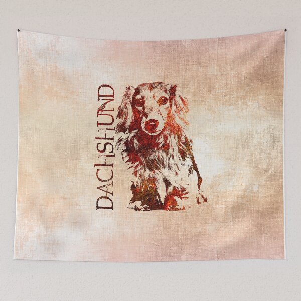 Item preview, Longhaired Dachshund dog designed and sold by k9printart.