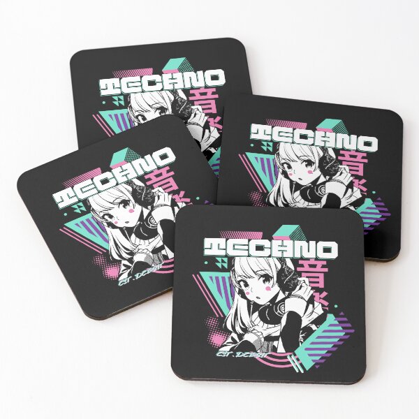 Item preview, TECHNO  - Y2K Anime (pink/teal/white) designed and sold by Discothreadz.