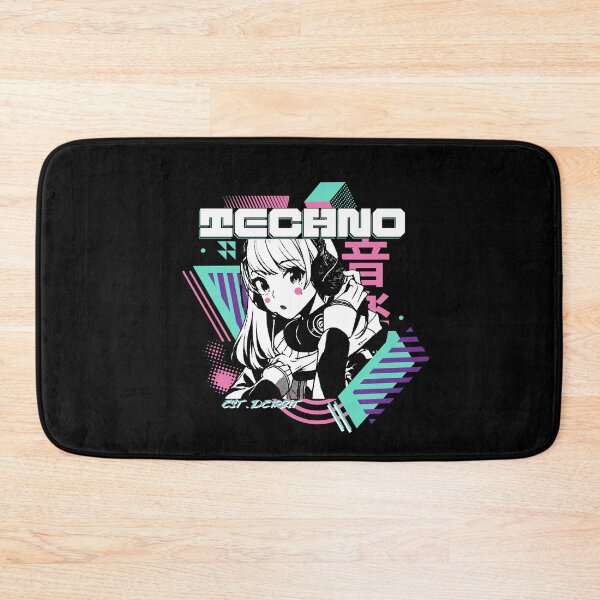 Item preview, TECHNO  - Y2K Anime (pink/teal/white) designed and sold by Discothreadz.