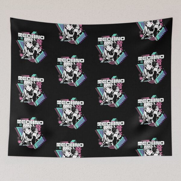 Item preview, TECHNO  - Y2K Anime (pink/teal/white) designed and sold by Discothreadz.