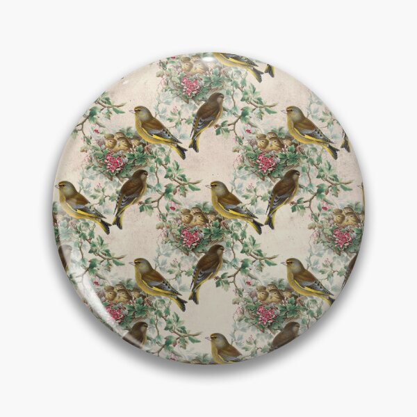 Item preview, Vintage Cottagecore Nesting Finch Bird Pattern designed and sold by vintagetimeco.