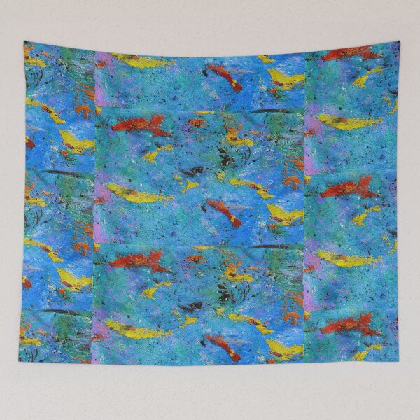 Item preview, Feeding Koi In Abstract designed and sold by Larry Costales.