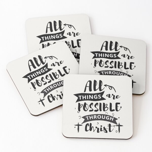 Item preview, All Things Are Possible Through Christ-Black by Bossy Cat Home designed and sold by BossyCatHome.