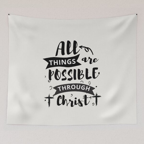 Item preview, All Things Are Possible Through Christ-Black by Bossy Cat Home designed and sold by BossyCatHome.
