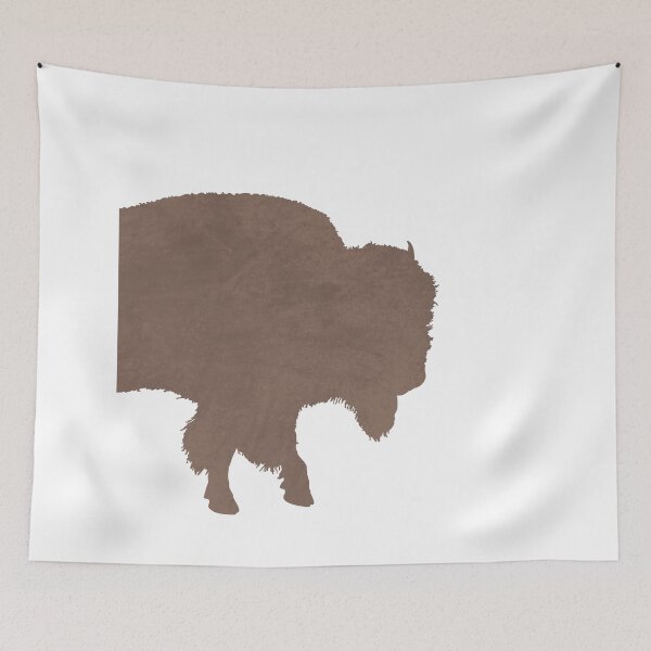 Item preview, Minimal Bison Silhouette - Scandinavian Nursery Decor - Animal Friends - For Kids Room - Brown designed and sold by Studio Grafiikka.