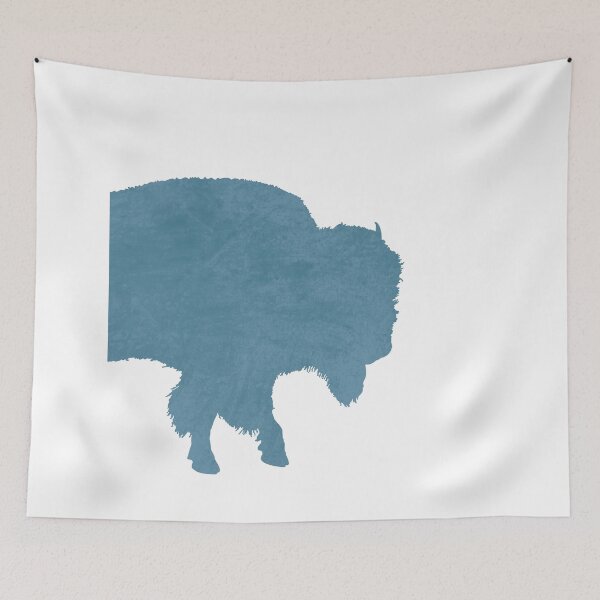 Item preview, Blue Bison Silhouette - Scandinavian Nursery Decor - Animal Friends - For Kids Room - Minimal designed and sold by Studio Grafiikka.
