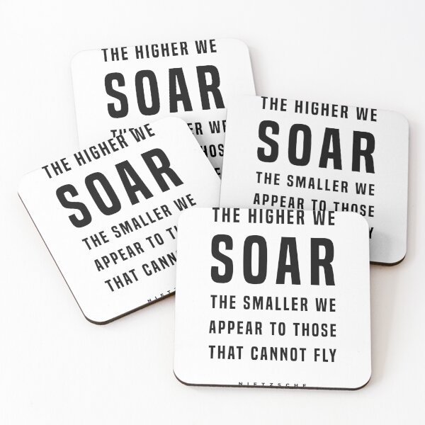 Item preview, Friedrich Nietzsche Quote - The Higher We Soar - Literature - Typography Print designed and sold by Studio Grafiikka.