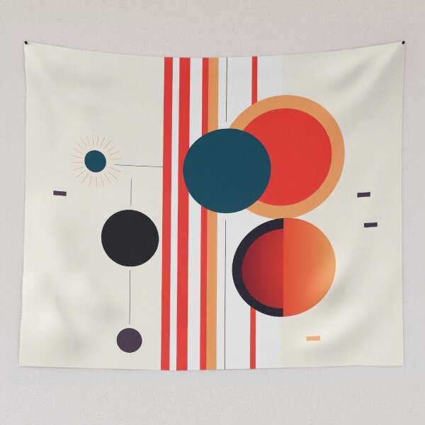 Item preview,  Circles & Lines Mid-Century Modern Abstract designed and sold by UnicornCool.