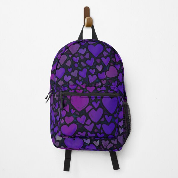 Item preview, #H420: Dark Blue Purple On Black Passion Hearts Pattern designed and sold by FarStarL33.