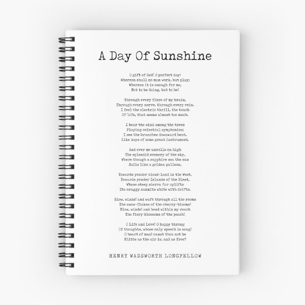 Item preview, A Day Of Sunshine - Henry Wadsworth Longfellow Poem - Literature - Typewriter Print 1 designed and sold by Studio Grafiikka.