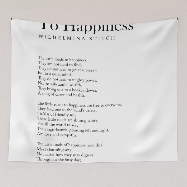 Item preview, The Little Roads To Happiness - Wilhelmina Stitch Poem - Literature - Typography Print 1 designed and sold by Studio Grafiikka.