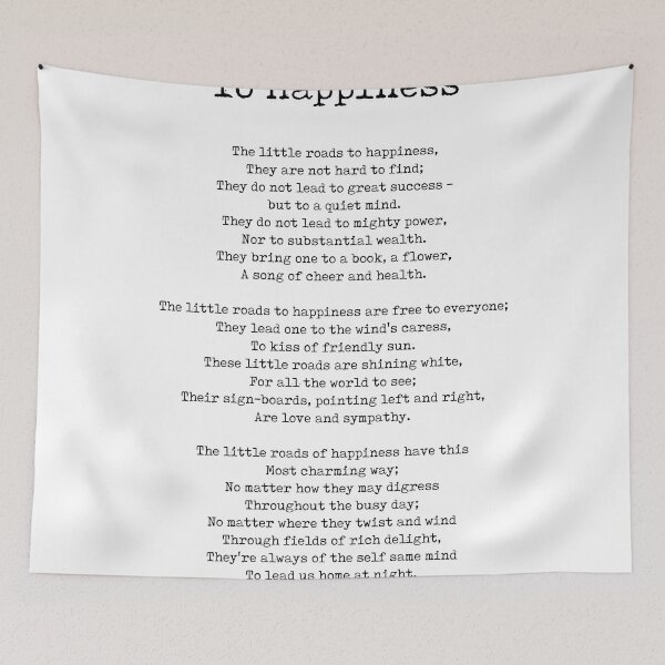 Item preview, The Little Roads To Happiness - Wilhelmina Stitch Poem - Literature - Typewriter Print 2 designed and sold by Studio Grafiikka.