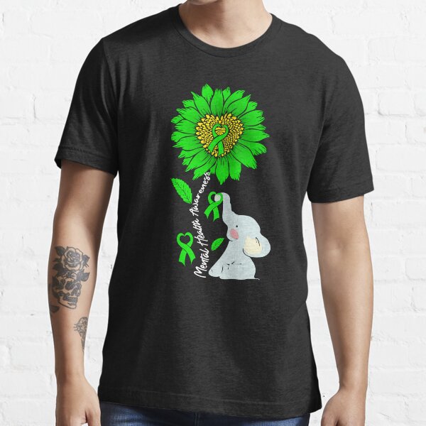 NWT cheapest VTG FAITH Elephant Hold Green Sunflower Mental Health Awareness T-Shirt