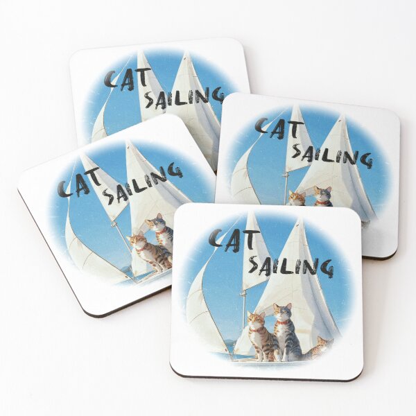 Item preview, Cat Sailing Optimist Dinghy,Cat Sailing,Cat on the Sea,Cat Sticker designed and sold by Lychee Design.