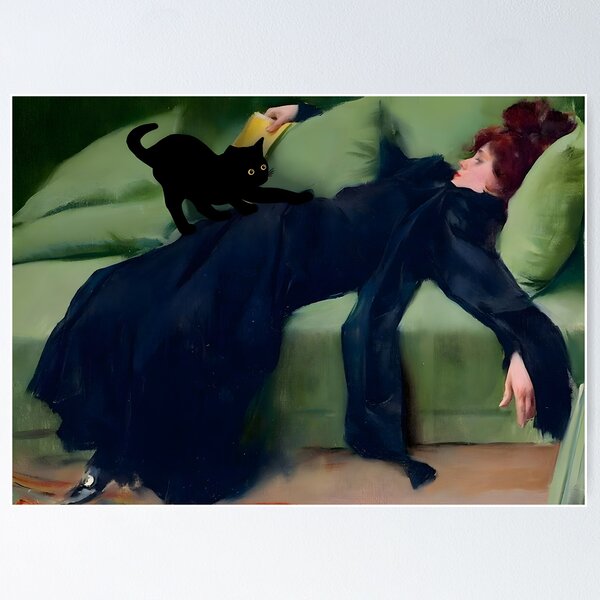 Item preview, Cat Decadent Young Woman Famous designed and sold by outdoorway.
