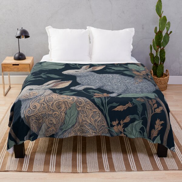 Item preview, Vintage Rabbit Botanical Pattern In William Morris Style designed and sold by Zazizu.