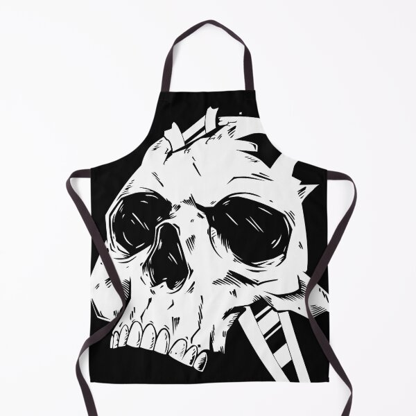 Item preview, Monochrome illustration of a skull impaled by a broken knife designed and sold by nigellas.