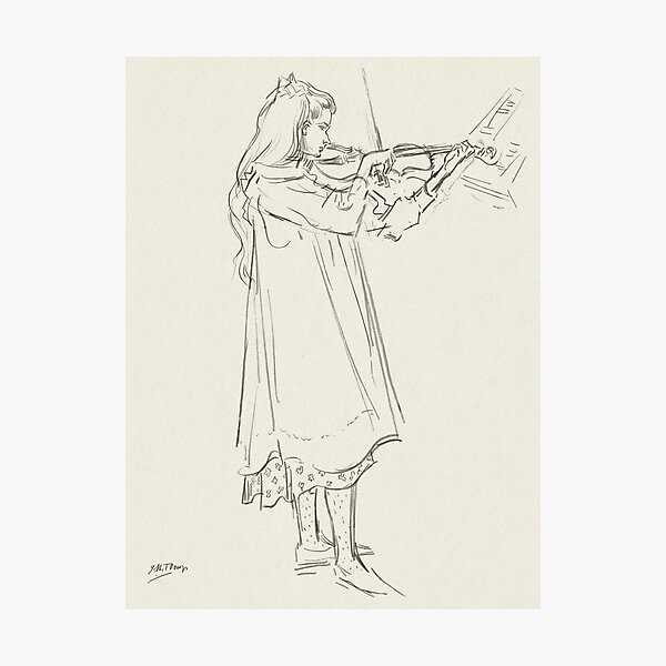 Violinist Vintage Sketch | P20 Photographic Print
