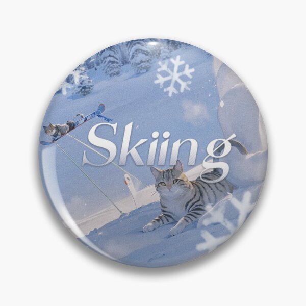 Item preview, Cat Skiing,Cat Sticker,Skiing The meowtains are calling and i must go Cat Sticker designed and sold by Lychee Design.