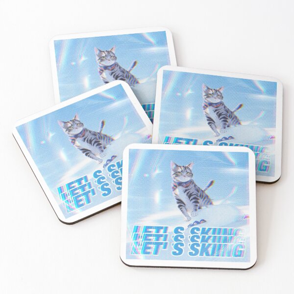 Item preview, Cat Skiing,Cat Sticker,Skiing The meowtains are calling and i must go Cat Sticker designed and sold by Lychee Design.
