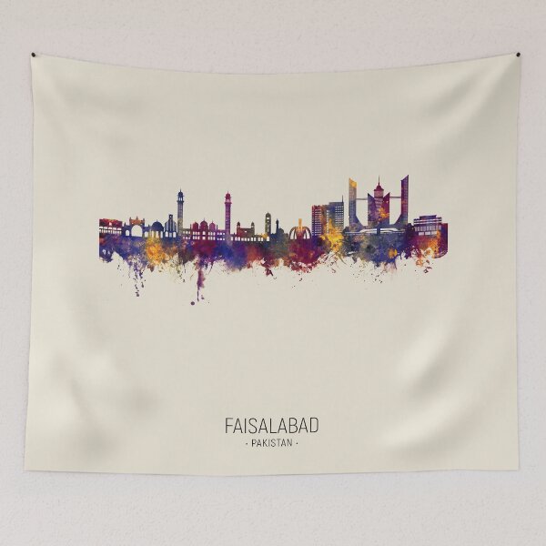 Item preview, Faisalabad Pakistan Skyline designed and sold by ArtPrints.