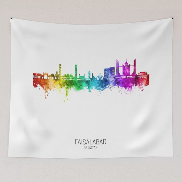Item preview, Faisalabad Pakistan Skyline designed and sold by ArtPrints.