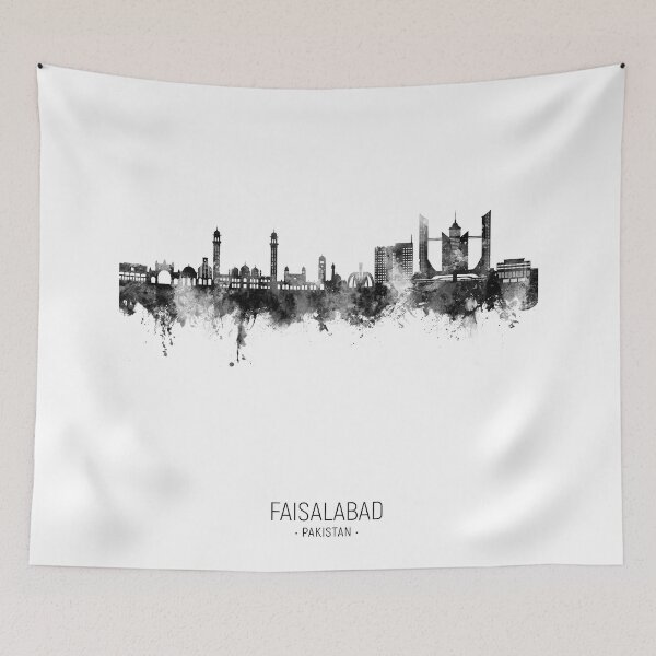 Item preview, Faisalabad Pakistan Skyline designed and sold by ArtPrints.