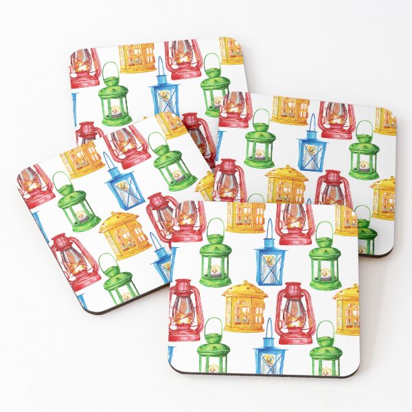 Item preview, Rainbow Lanterns Pattern White designed and sold by Katariina Purru.
