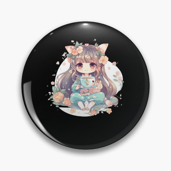 Item preview, Japanese dog Shiba Inu girl tea anime flowers designed and sold by Naohiro.