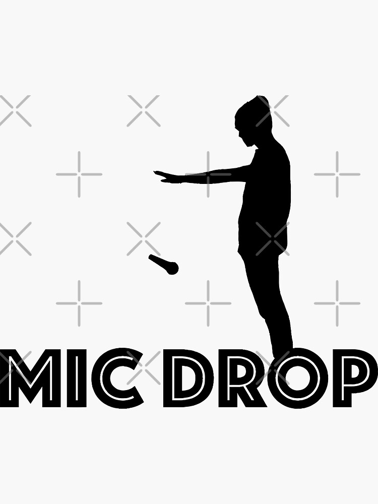 "BTS Mic Drop Silhouette" Sticker by liliantaylor Redbubble