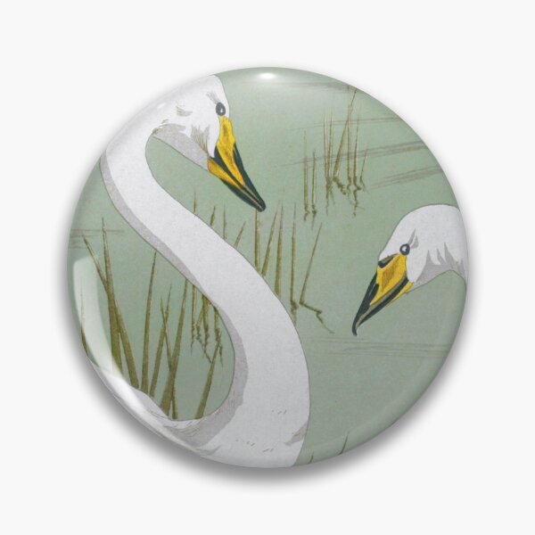 Item preview, Vintage White Swans on a Riverbank | P351 designed and sold by Piccolo Fiore Prints.