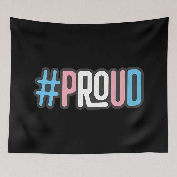 Item preview, Proud transgender pride flag ashtag # designed and sold by withasmiledsgn.