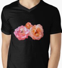 Pink and Peach roses Men's V-Neck T-Shirt