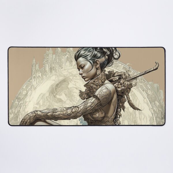 Item preview, the gate keeper drawing(no background)fantasy-sexy-beautiful-woman-princess-dark-abstract-detailed designed and sold by Hermossa-Art.