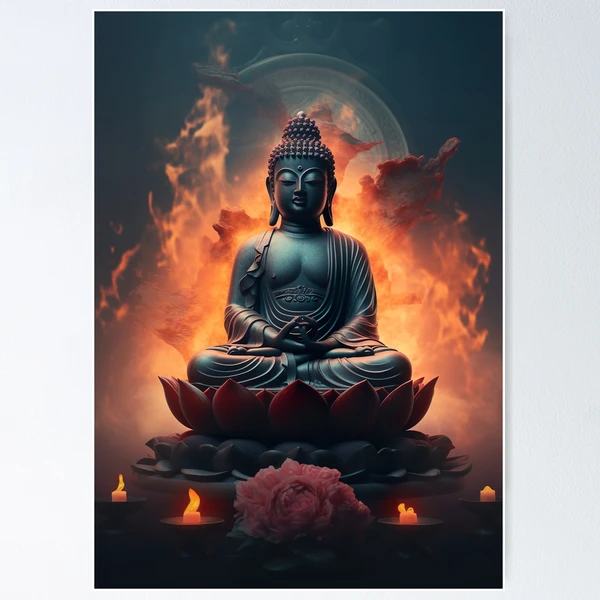 Buddha Lotus Poster Sale Fire\