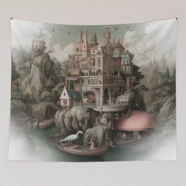 Item preview, "The Suspended Village of the Future: A Technological Haven in the Skies" designed and sold by Anthonny Barlan.